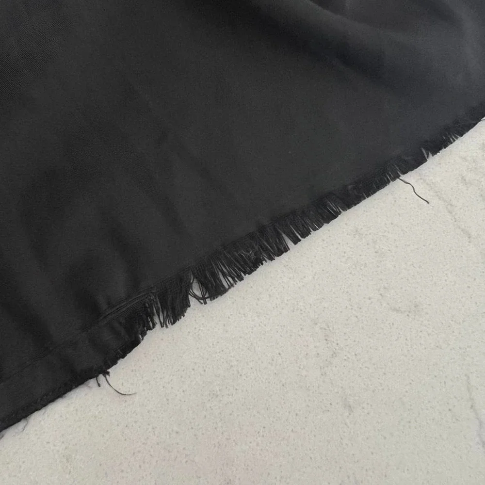 Black tiered, maxi dress tie straps dark cottage, core romantic size 4